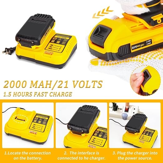 Kit Taladro Inalámbrico 21V 120 Piezas | 2 Baterías + Carga Rápida