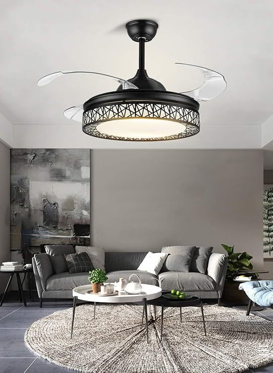  Ventilador de Techo 42 Pulgadas | Aspas Retráctiles con Luz LED 3 Tonos