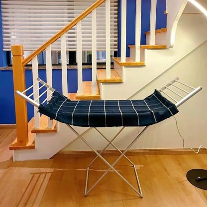 Tendedero Eléctrico Calefactable Plegable de 20 Barras, Bajo Consumo Energético, con Alas Extensibles para Secado de Ropa en Interiores, Color Plata