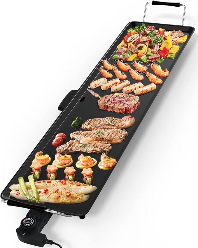  Parrilla Eléctrica Multiusos | Gran Tamaño para Cocina y Exteriores  