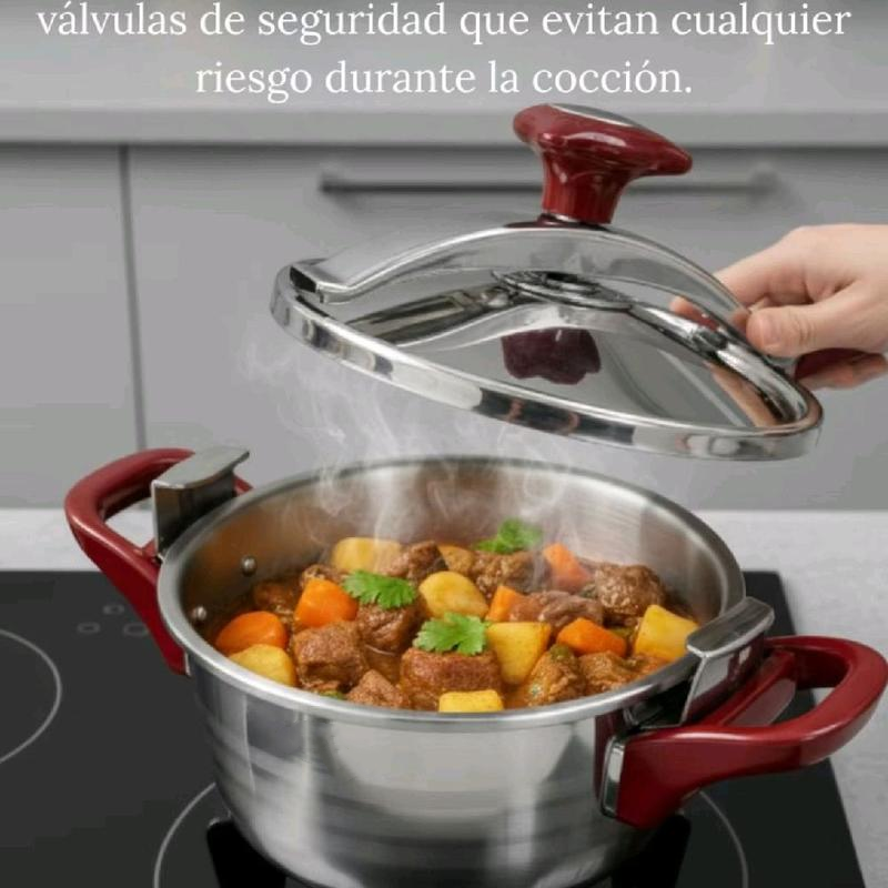 Olla a Presión Acero Inoxidable | 8L/10L, Inducción y Vitrocerámica