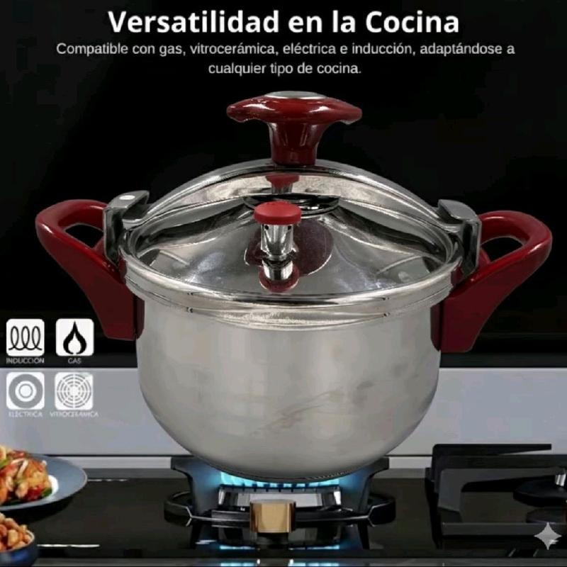 Olla a Presión Acero Inoxidable | 8L/10L, Inducción y Vitrocerámica