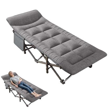 Cama Plegable para Acampar - Hasta 200 kg de Peso Máximo - Ideal para Interiores, Exteriores, Playa y Jardín - Color Gris