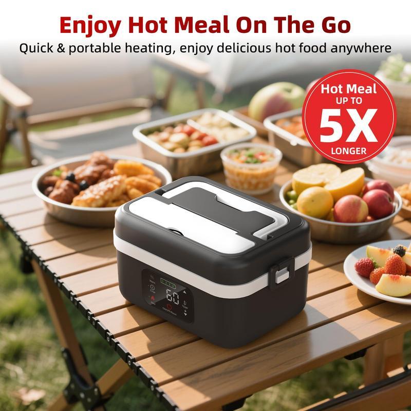 Fiambrera autocalentable inalámbrica y recargable (calentador de alimentos portátil); recipiente térmico para comidas (preparación de alimentos, oficina, viajes, coche, pícnic y uso al aire libre); regalo ideal.
