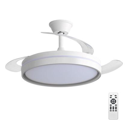 Ventilador de Techo con Luz LED y Aspas Plegables - Silencioso, Inteligente y Multifunción