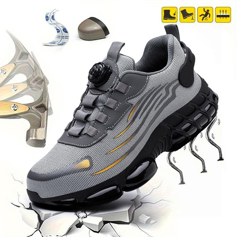 Zapatos con punta de acero para hombre, zapatillas de trabajo de seguridad cómodas, zapatos industriales antideslizantes, zapatos ligeros a prueba de perforaciones