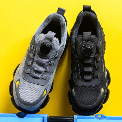 Zapatos con punta de acero para hombre, zapatillas de trabajo de seguridad cómodas, zapatos industriales antideslizantes, zapatos ligeros a prueba de perforaciones