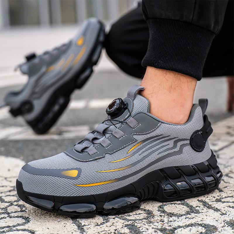 Zapatos con punta de acero para hombre, zapatillas de trabajo de seguridad cómodas, zapatos industriales antideslizantes, zapatos ligeros a prueba de perforaciones
