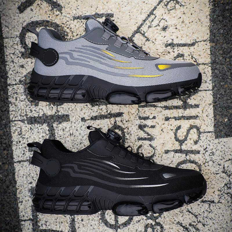 Zapatos con punta de acero para hombre, zapatillas de trabajo de seguridad cómodas, zapatos industriales antideslizantes, zapatos ligeros a prueba de perforaciones