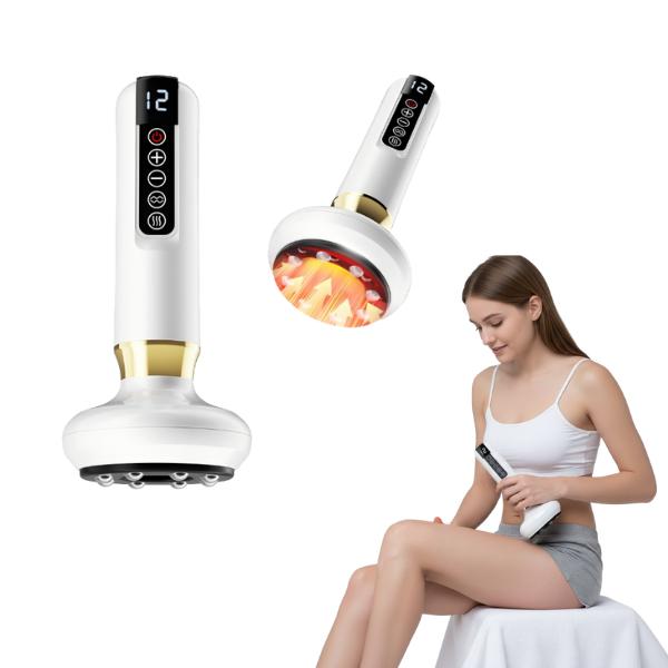 Masajeador Ventosa Gua Sha Eléctrico para el Cuerpo con Bolas de Acero y dos ventosas faciales y manual con método de uso de la vacum terapia con aceite facial de argan de regalo.Herramienta de Masaje Corpora y facial. regalo para mujerl