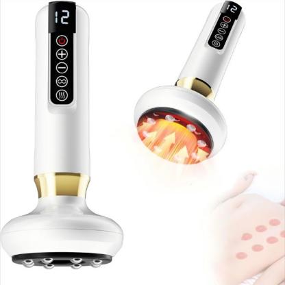 Masajeador Ventosa Gua Sha Eléctrico para el Cuerpo con Bolas de Acero y dos ventosas faciales y manual con método de uso de la vacum terapia con aceite facial de argan de regalo.Herramienta de Masaje Corpora y facial. regalo para mujerl