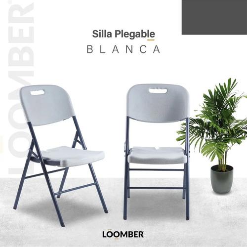 Paquete De 6 Sillas Plegables Blancas 87cm Altura 47cm Ancho 54cm Largo Estructura De Acero Sólido Para Eventos Y Uso Cotidiano