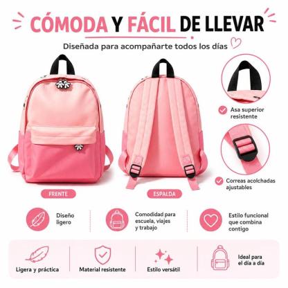Morral y Mochila Infantil Impermeable Novedad 2026 con Estampados de Caricaturas, Diseño Ergonómico Transpirable, 9 Colores Disponibles, Medidas 31x24x10 cm para Niños Jardín y Primaria