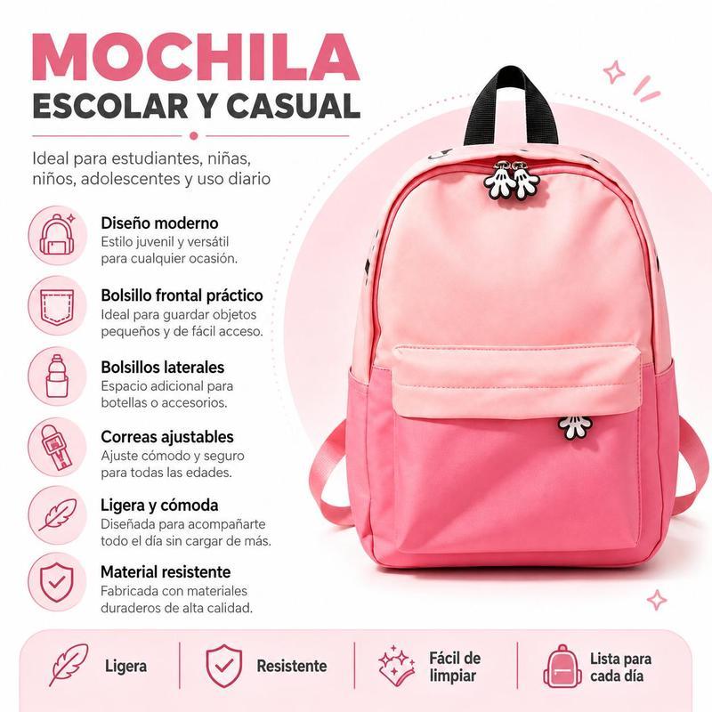 Morral y Mochila Infantil Impermeable Novedad 2026 con Estampados de Caricaturas, Diseño Ergonómico Transpirable, 9 Colores Disponibles, Medidas 31x24x10 cm para Niños Jardín y Primaria