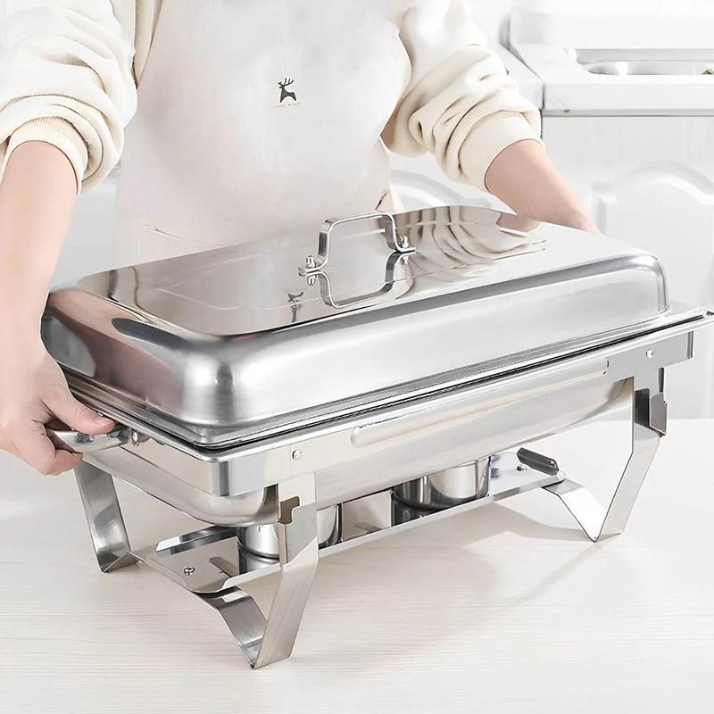 Bufetera 3 Espacios De Acero Inoxidable Para Chef Comedor 9l