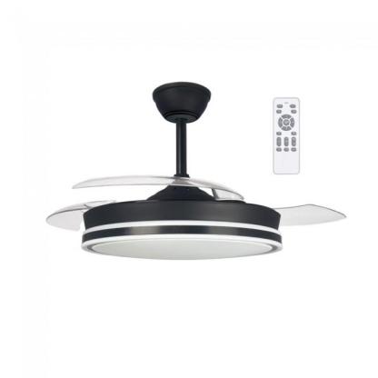 Ventilador  48W. Aspas plegables. Motor DC 30W. 7 Velocidades Iluminación Regulable Temporizador Función Brisa y Verano-Invierno