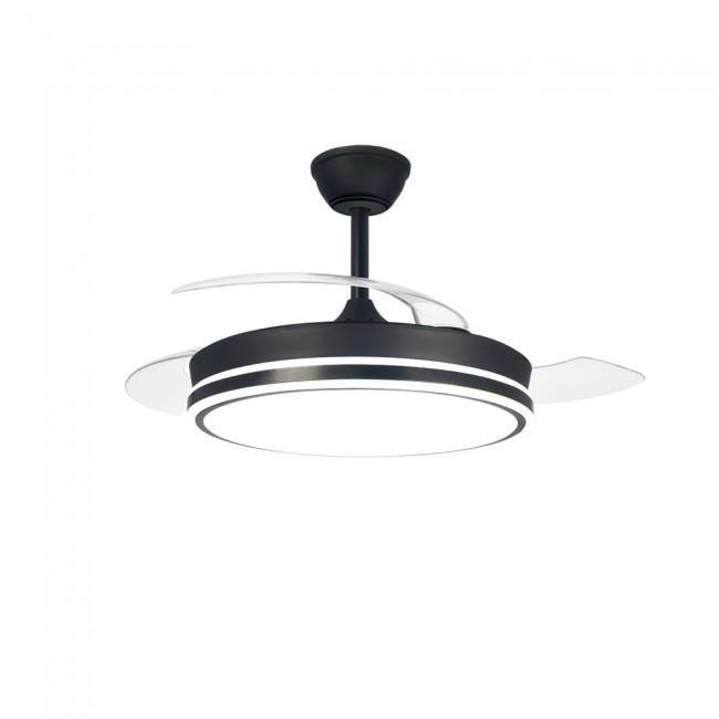 Ventilador  48W. Aspas plegables. Motor DC 30W. 7 Velocidades Iluminación Regulable Temporizador Función Brisa y Verano-Invierno
