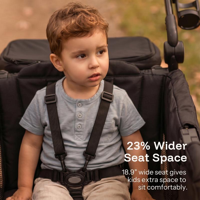 Cochecito de bebé tipo carrito, ligero, plegable y ajustable, de 2 o 4 plazas, con capota, manillar de empuje y tracción, ruedas todoterreno de espuma EVA, amplio espacio de almacenamiento, ideal para exteriores y camping.