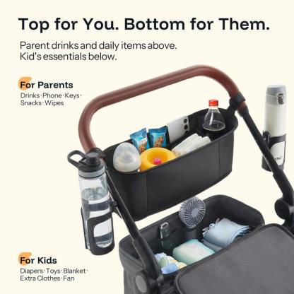 Cochecito de bebé tipo carrito, ligero, plegable y ajustable, de 2 o 4 plazas, con capota, manillar de empuje y tracción, ruedas todoterreno de espuma EVA, amplio espacio de almacenamiento, ideal para exteriores y camping.