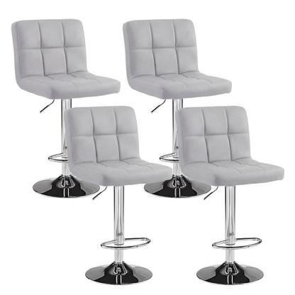 Taburetes de bar ajustables en altura S - Sillas giratorias de cuero sintético con elevador hidráulico, cojines de asiento gruesos, respaldos, estructura de acero, muebles de altura de mostrador para cocina y decoración del hogar