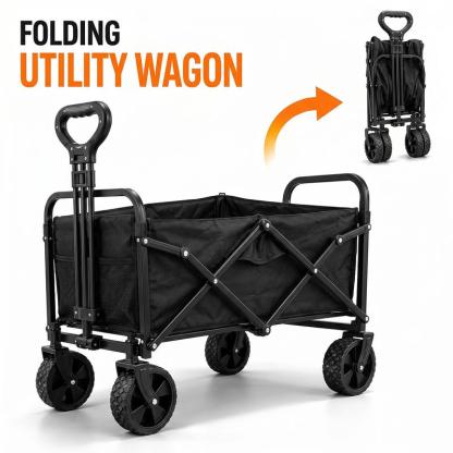 [Regreso a clases] Carrito plegable y móvil con portón trasero y ruedas giratorias; capacidad de 400 libras (aprox. 159 kg), ligero y portátil para actividades al aire libre, senderismo y compras.