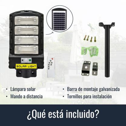 Lámpara Solar  1000W con Mando a Distancia y Soporte Galvanizado Incluido Garantía 3 Años