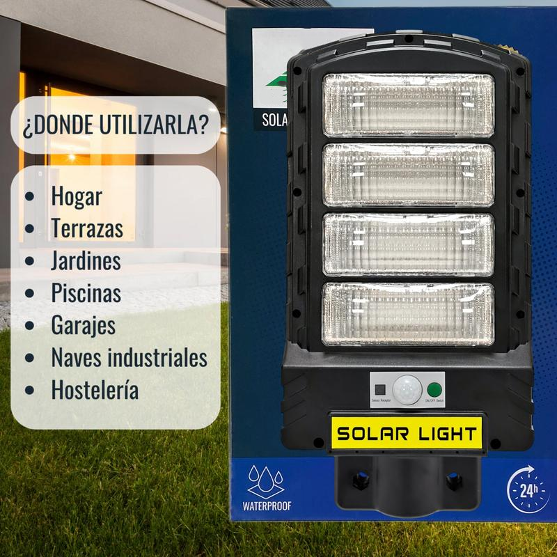 Lámpara Solar  1000W con Mando a Distancia y Soporte Galvanizado Incluido Garantía 3 Años