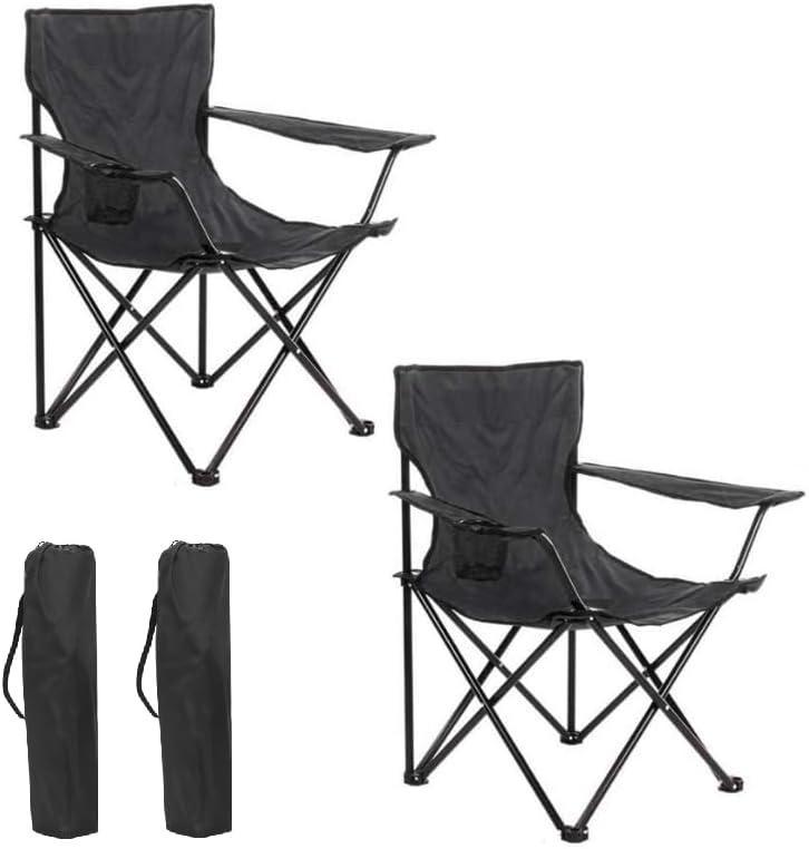 Silla Playa o Camping PACK 2 con Funda de Transporte y Asas Plegable Estructura de Metal Asiento Impermeable Medida 50 x 50 x 80 cm Aluminio Resistente al Desgaste y Deterioro muebles de camping