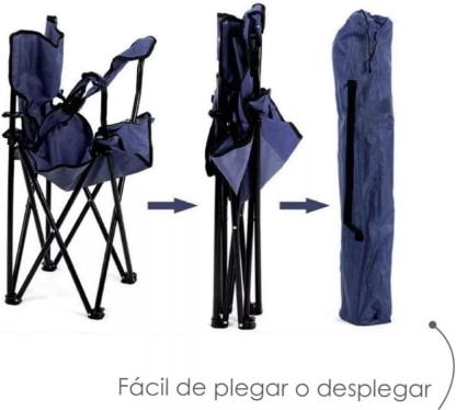 Silla Playa o Camping PACK 2 con Funda de Transporte y Asas Plegable Estructura de Metal Asiento Impermeable Medida 50 x 50 x 80 cm Aluminio Resistente al Desgaste y Deterioro muebles de camping