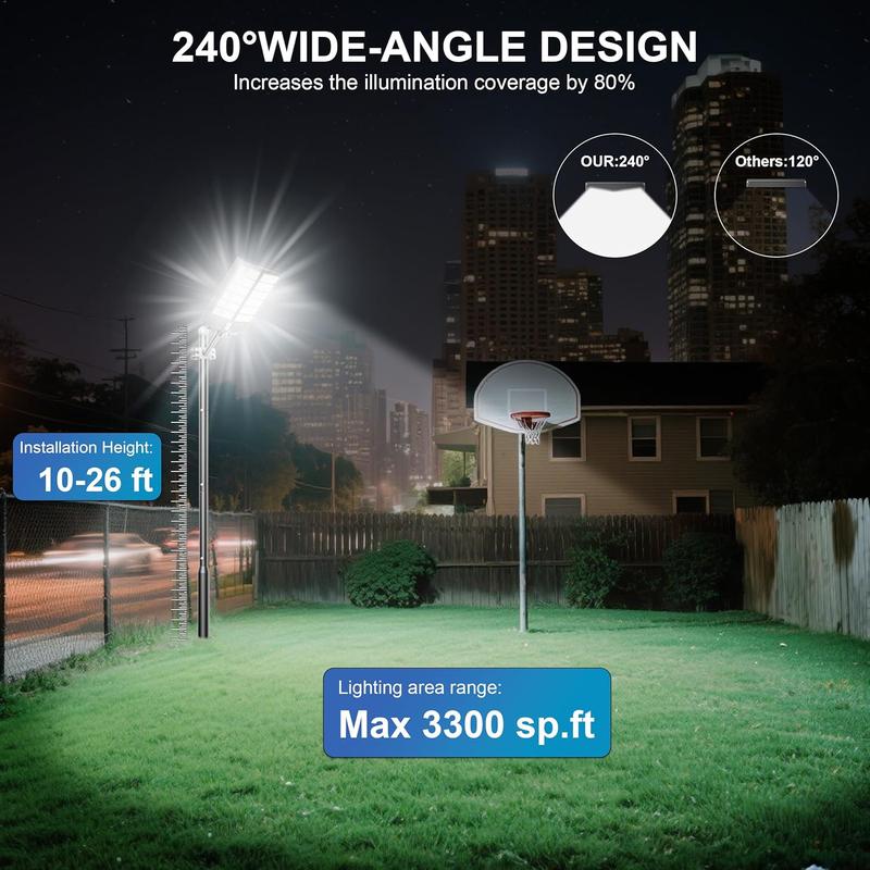 Lámpara solar LED para exteriores con sensor de movimiento y 3 modos; luz de seguridad para pared ideal para jardín, patio o porche; resistente al agua (IP65) y con control remoto.