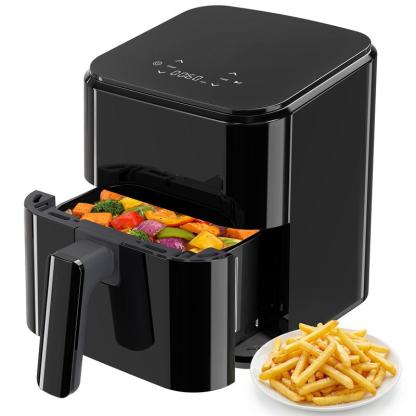 Freidora de aire 4 en 1, horno de alta temperatura (hasta 400 °F) con función de asado, cocción multifunción, recalentamiento y deshidratación; incluye cesta antiadherente y bandeja para un acabado crujiente.