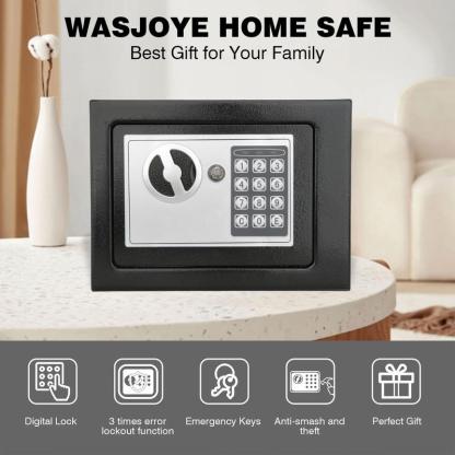Caja Fuerte Digital de 4.6L con Teclado Electrónico Seguridad de Acero Construcción para Hogar Oficina Hotel con Cerradura de Llave