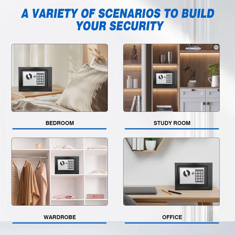 Caja Fuerte Digital de 4.6L con Teclado Electrónico Seguridad de Acero Construcción para Hogar Oficina Hotel con Cerradura de Llave