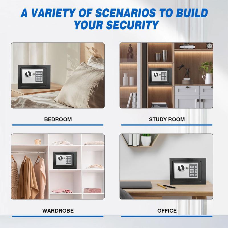Caja Fuerte Digital de 4.6L con Teclado Electrónico Seguridad de Acero Construcción para Hogar Oficina Hotel con Cerradura de Llave