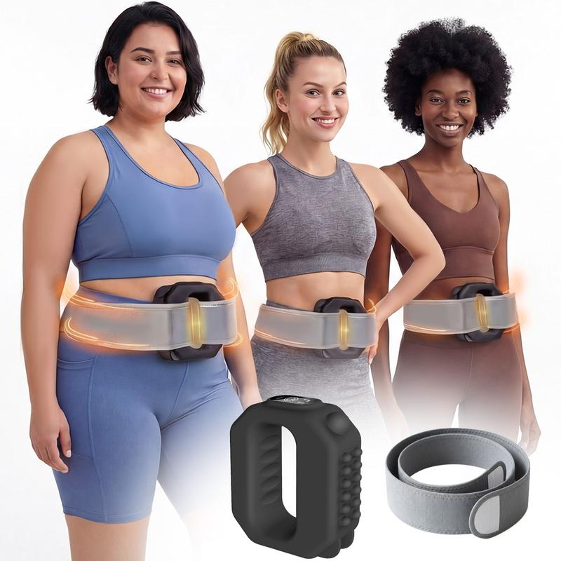 Nuevo dispositivo de masaje muscular R10 Mini Fascia Ring (modelo 2026): masajeador portátil mejorado con correa ajustable (para cinturas de hasta 55 pulgadas), inalámbrico y recargable; diseñado para la recuperación muscular de la cintura y la espalda. I