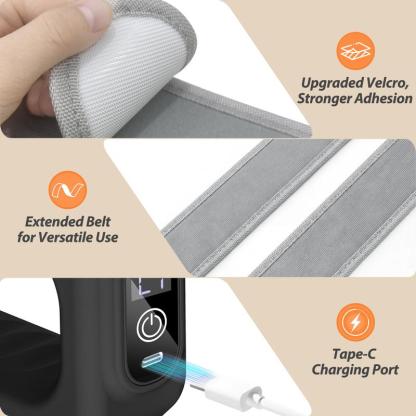 Nuevo dispositivo de masaje muscular R10 Mini Fascia Ring (modelo 2026): masajeador portátil mejorado con correa ajustable (para cinturas de hasta 55 pulgadas), inalámbrico y recargable; diseñado para la recuperación muscular de la cintura y la espalda. I