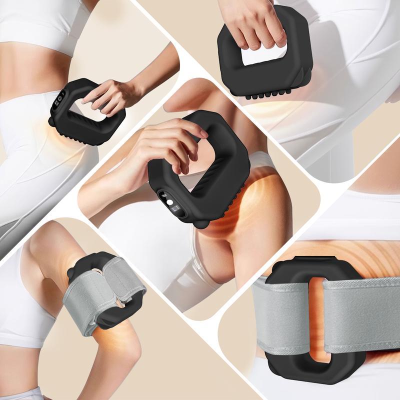 Nuevo dispositivo de masaje muscular R10 Mini Fascia Ring (modelo 2026): masajeador portátil mejorado con correa ajustable (para cinturas de hasta 55 pulgadas), inalámbrico y recargable; diseñado para la recuperación muscular de la cintura y la espalda. I