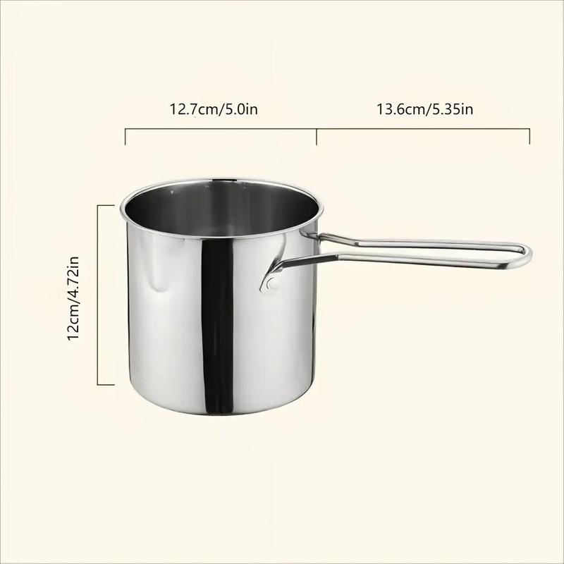 Juego de freidora de acero inoxidable - 5.12*4.72in Mini olla para 1 persona con recipiente para freír, cesta de filtro y pinza para alimentos, utensilios de cocina portátiles resistentes a la corrosión para papas fritas, alitas de pollo y mucho más.