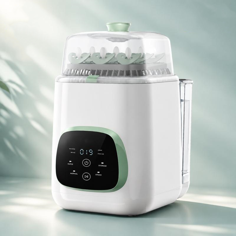 Lavadora, esterilizadora y secadora de biberones: máquina de limpieza todo en uno para biberones, piezas de extractores de leche y artículos esenciales para bebés. Cuidado práctico y sin esfuerzo.