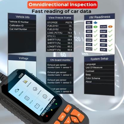Escáner OBD2, herramienta profesional de lectura de códigos de diagnóstico OBDII para la luz de verificación del motor, impresión en la nube, modo de interfaz de usuario dual.