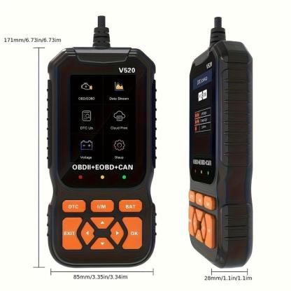 Escáner OBD2, herramienta profesional de lectura de códigos de diagnóstico OBDII para la luz de verificación del motor, impresión en la nube, modo de interfaz de usuario dual.