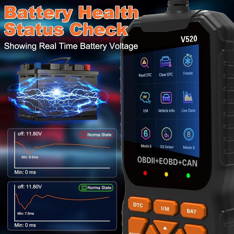 Escáner OBD2, herramienta profesional de lectura de códigos de diagnóstico OBDII para la luz de verificación del motor, impresión en la nube, modo de interfaz de usuario dual.