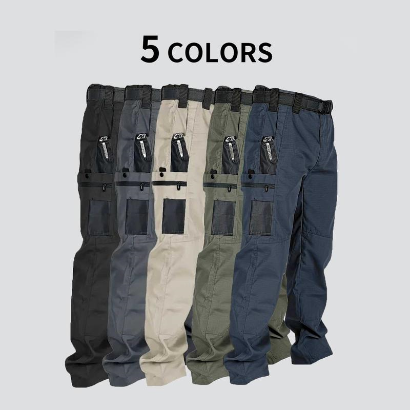 Pantalones tácticos de trabajo para hombre en color liso, confeccionados con un nuevo tejido de 230 g/m²; cuentan con múltiples bolsillos y cierres de cremallera. Son pantalones resistentes ideales para actividades al aire libre y entrenamiento, disponibl