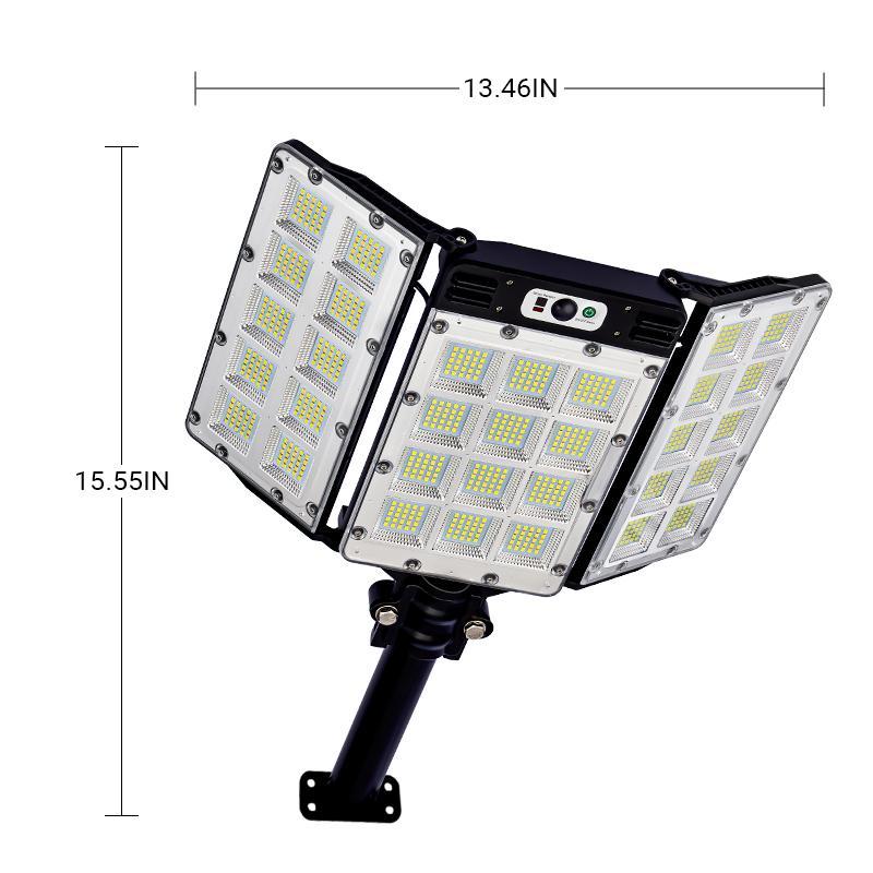 Focos solares de 800 LED con sensor de movimiento, control remoto, resistentes al agua IP65, 3 modos de brillo, luces de seguridad exteriores superbrillantes.