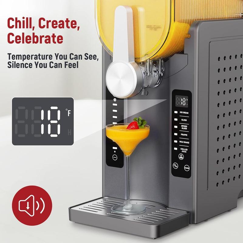 68oz Slushie Machine for Home, Automatic Frozen Drink Maker with Cooling System, Countertop Slush Maker for Slushies, Smoothies, Milkshakes & Frozen Cocktails, Self-Cleaning Function