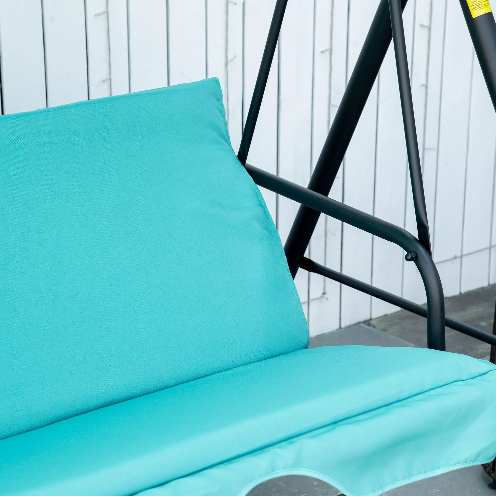3-Seat Patio Swing Chair with Adjustable Canopy, Outdoor Porch Swing with Removable Cushions for Backyard & Garden