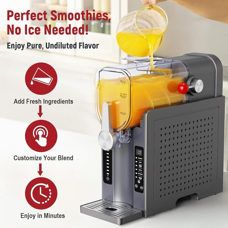 68oz Slushie Machine for Home, Automatic Frozen Drink Maker with Cooling System, Countertop Slush Maker for Slushies, Smoothies, Milkshakes & Frozen Cocktails, Self-Cleaning Function