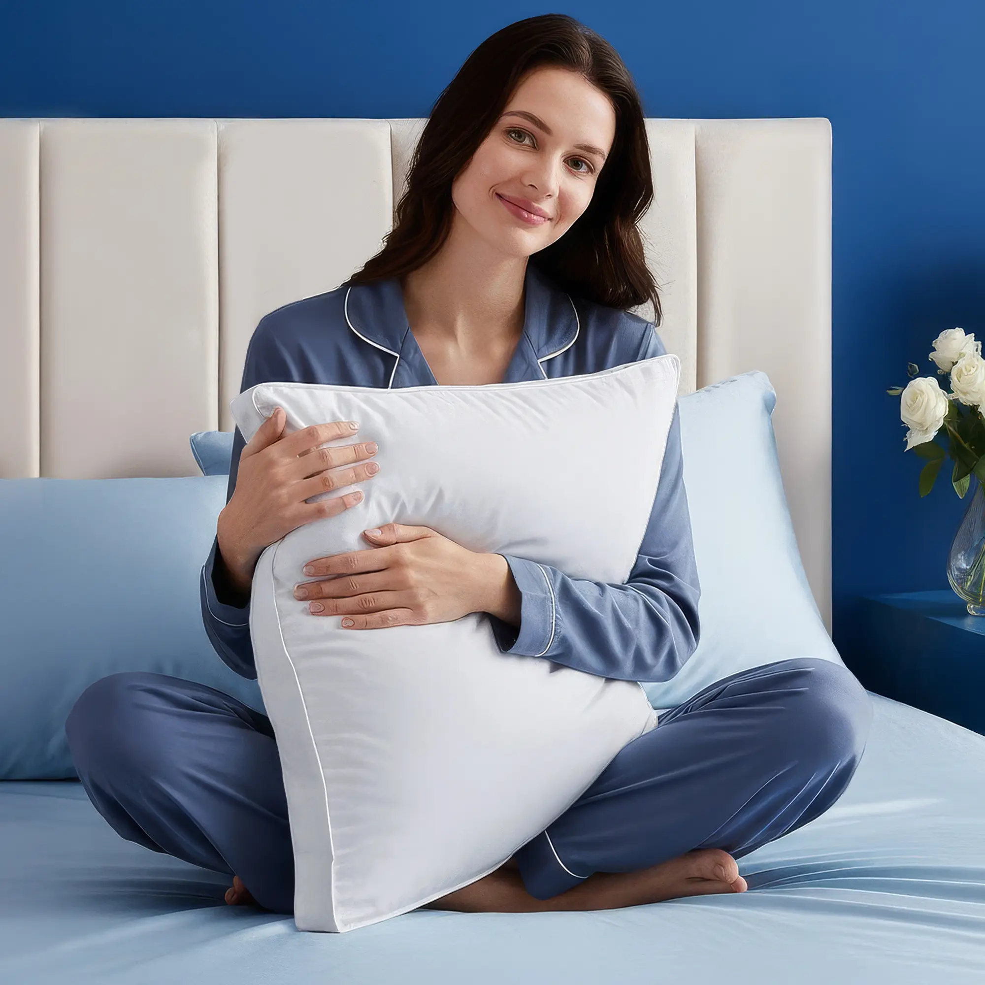 Gusseted Pillow Set, King & Queen Size Hotel Style Bed Pillows
