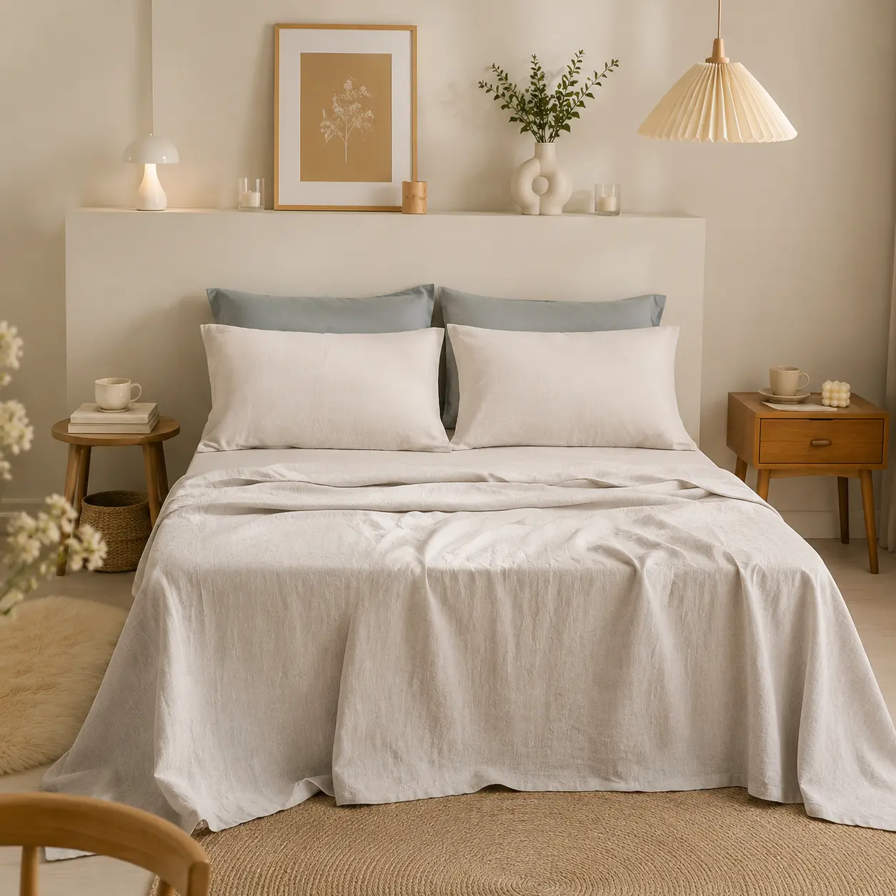 Simple&Opulence 100% Linen Sheets Set - Natural & Breathable