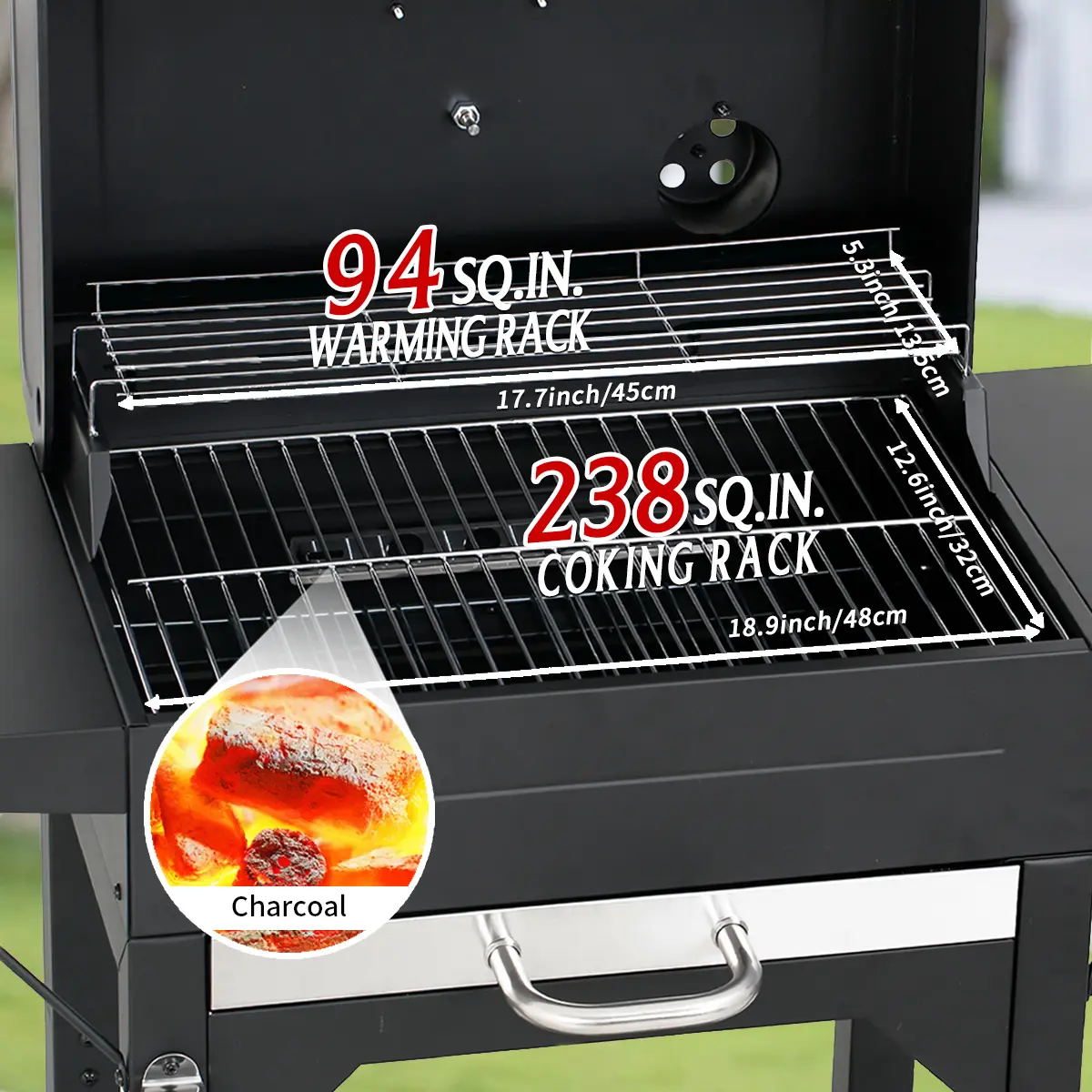 MASTER COOK Portable Charcoal Grill Freestanding 332 sq in (Black)